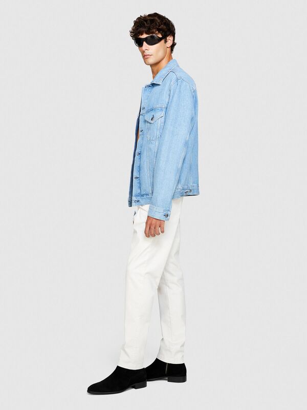 Slim Fit Vintage Efekt Chino Pantolon Erkek Krem Pantolon - 323A4DM6SF02Y