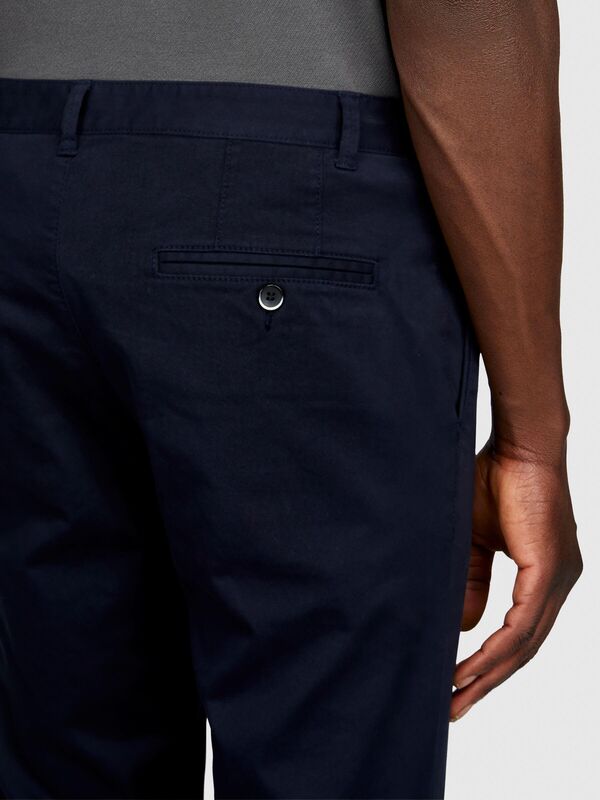 Slim Fit Vintage Efekt Chino Pantolon Erkek Lacivert Pantolon - 323A4DM6SF02Y