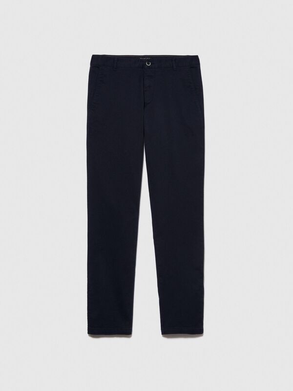 Slim Fit Vintage Efekt Chino Pantolon Erkek Lacivert Pantolon - 323A4DM6SF02Y