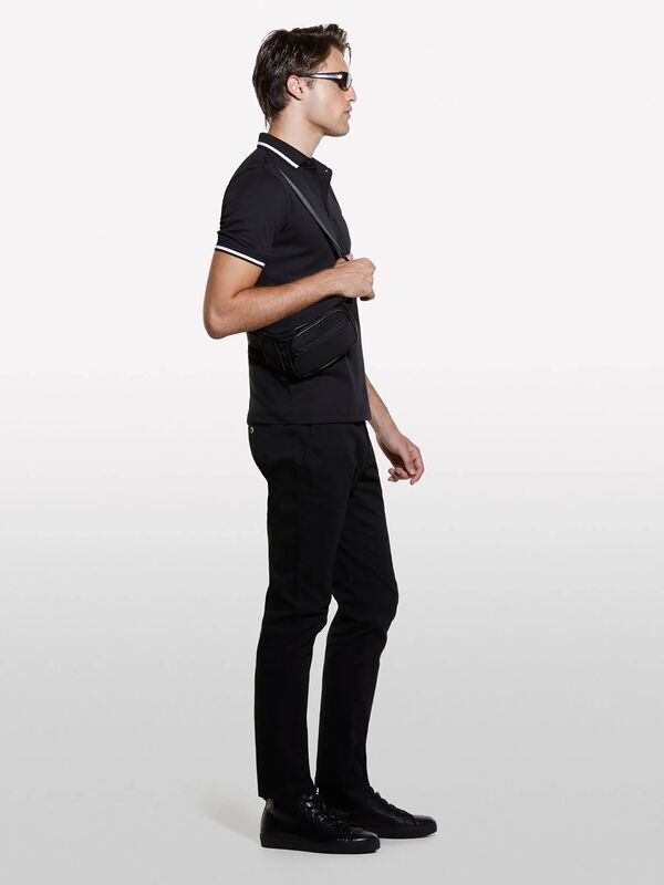 Slim Fit Vintage Efekt Chino Pantolon Erkek Siyah Pantolon - 325A4DM6SF02Y