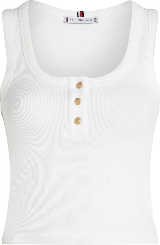 SLIM HENLEY GB SCOOP-NK TANK TOP Kadın Beyaz T-Shirt - WW0WW43920