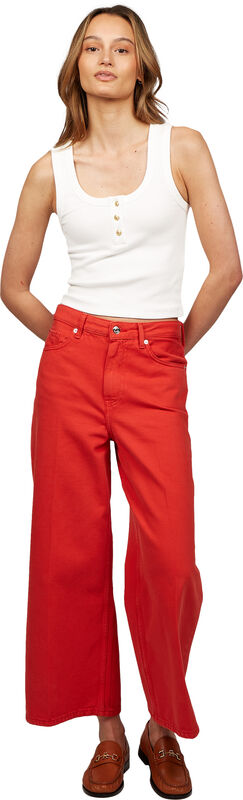 SLIM HENLEY GB SCOOP-NK TANK TOP Kadın Beyaz T-Shirt - WW0WW43920