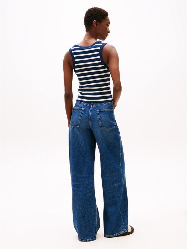 SLIM HENLEY GB SCOOP-NK TANK TOP Kadın Mavi T-Shirt - WW0WW43920