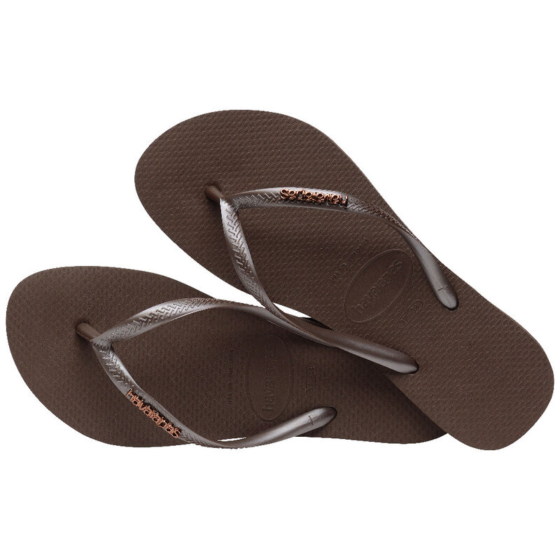 SLIM LOGO METALLIC Kadın Kahverengi Terlik - 4119875