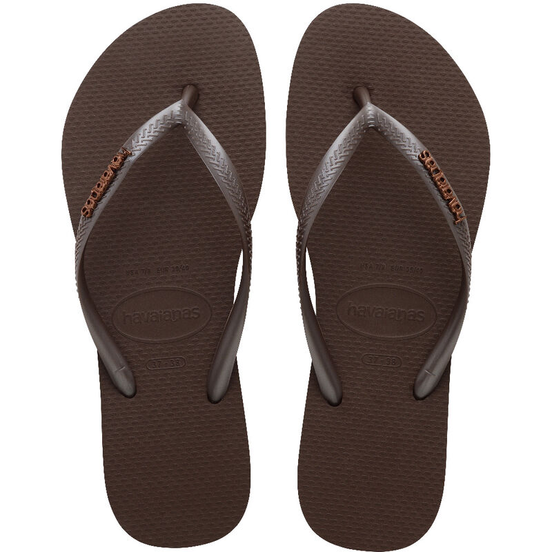 Havaianas - SLIM LOGO METALLIC Kadın Kahverengi Terlik - 4119875