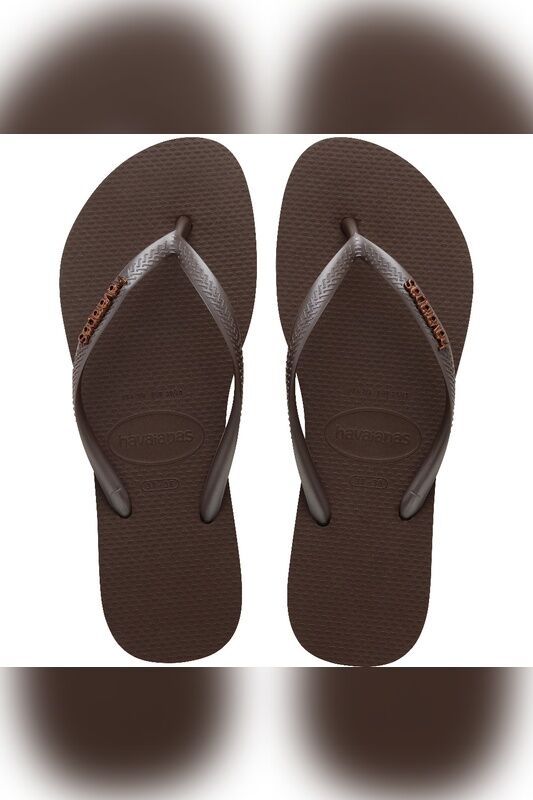 Havaianas - SLIM LOGO METALLIC Kadın Kahverengi Terlik - 4119875