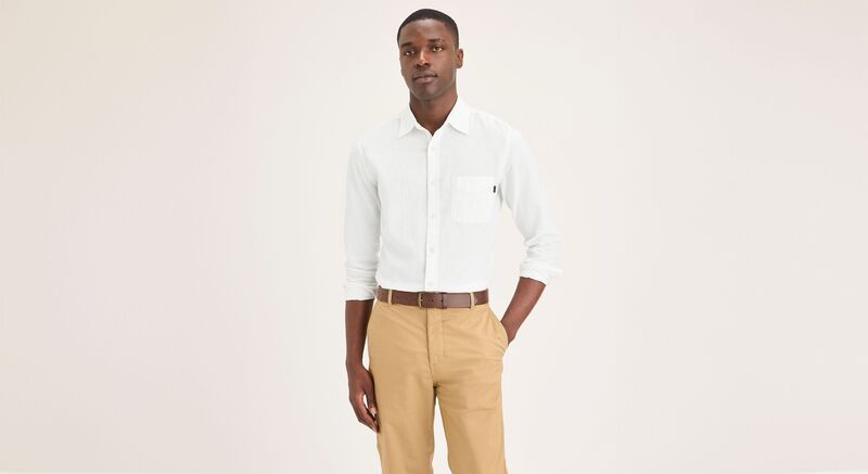 SLIM ORIGINAL SHIRT UNDYED LINEN Erkek Beyaz Gömlek - A1114