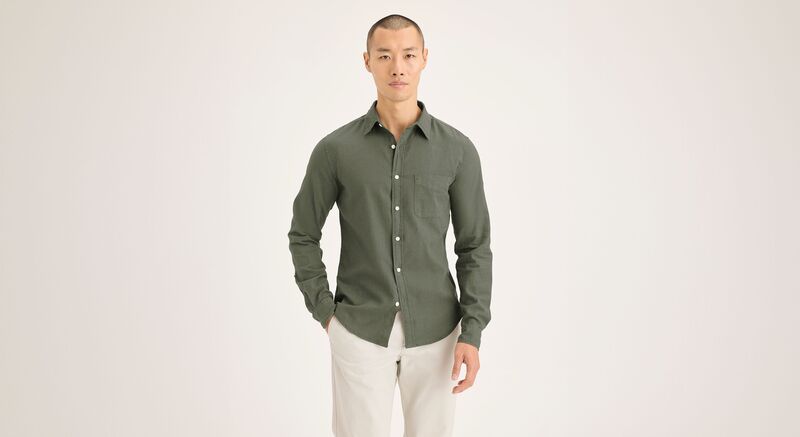 SLIM ORIGINAL WOVEN CHROMATIC FLANNEL BL Erkek Yeşil Gömlek - LA1114