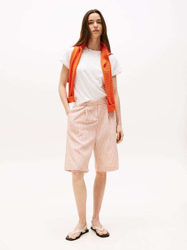 SLUB MDRN C-NK SS T-SHIRT Kadın Beyaz T-Shirt - WW0WW45747