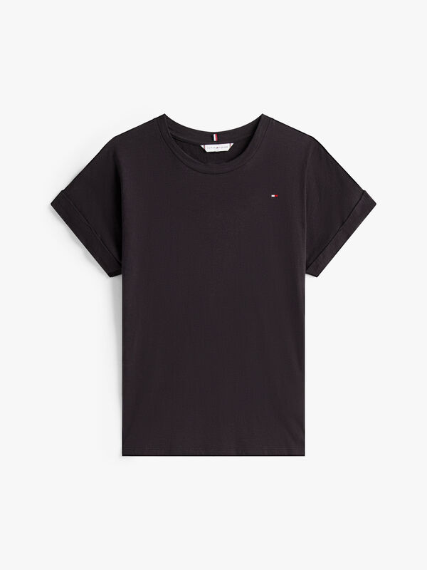 SLUB MDRN C-NK SS T-SHIRT Kadın Siyah T-Shirt - WW0WW45747