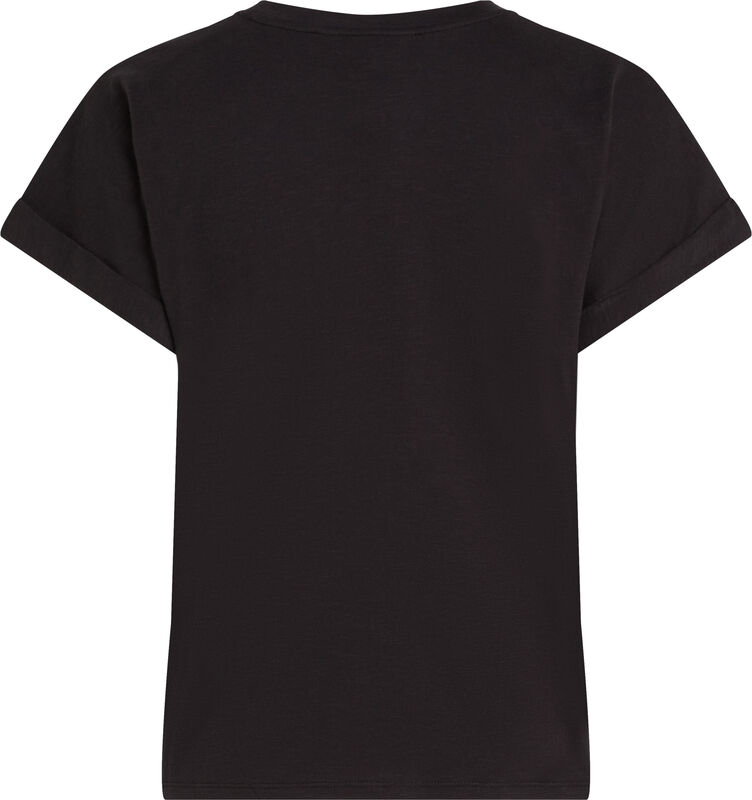 SLUB MDRN C-NK SS T-SHIRT Kadın Siyah T-Shirt - WW0WW45747