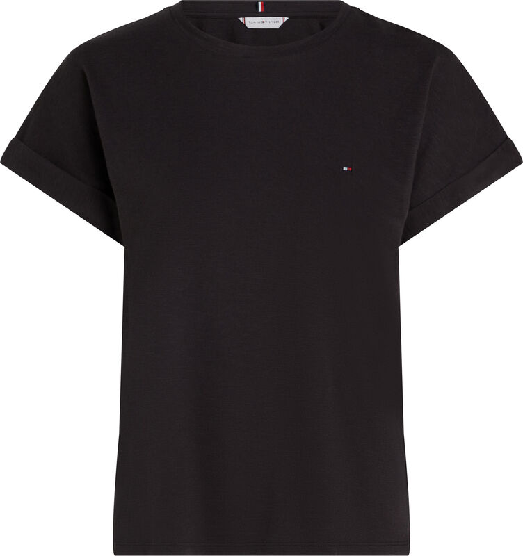 SLUB MDRN C-NK SS T-SHIRT Kadın Siyah T-Shirt - WW0WW45747