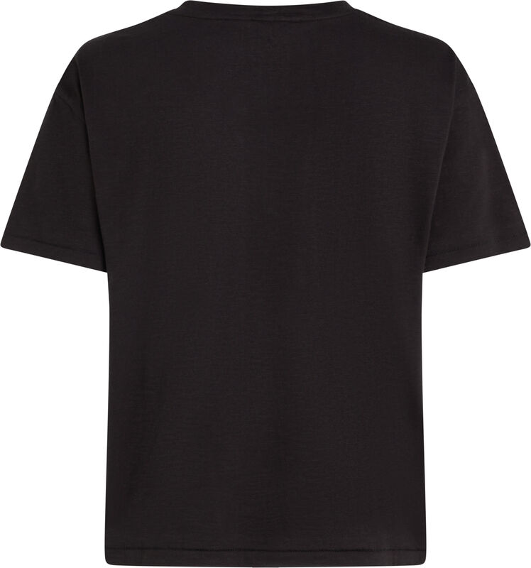 SLUB MDRN V-NK SS T-SHIRT Kadın Siyah T-Shirt - WW0WW43901