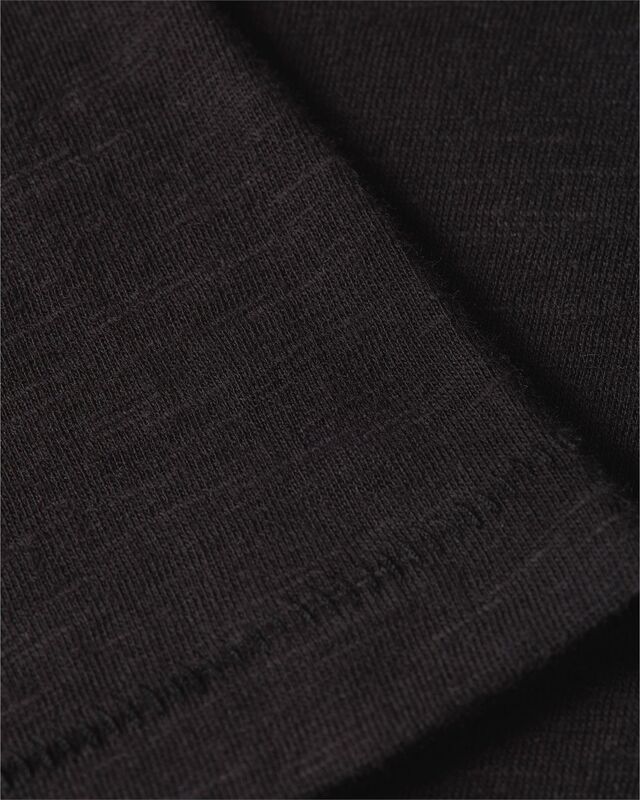 SLUB MDRN V-NK SS T-SHIRT Kadın Siyah T-Shirt - WW0WW43901