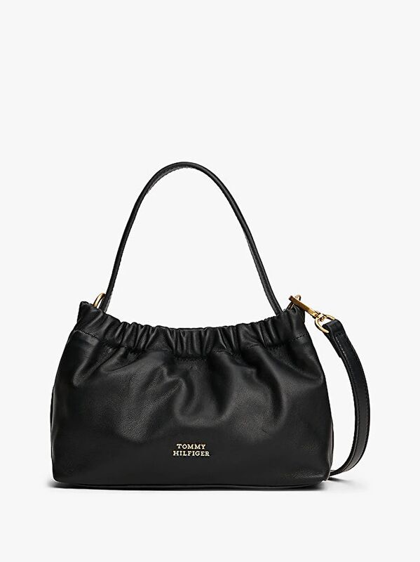 Tommy Hilfiger - SOFT LEATHER MINI CROSSOVER Kadın Siyah Çanta - AW0AW18306