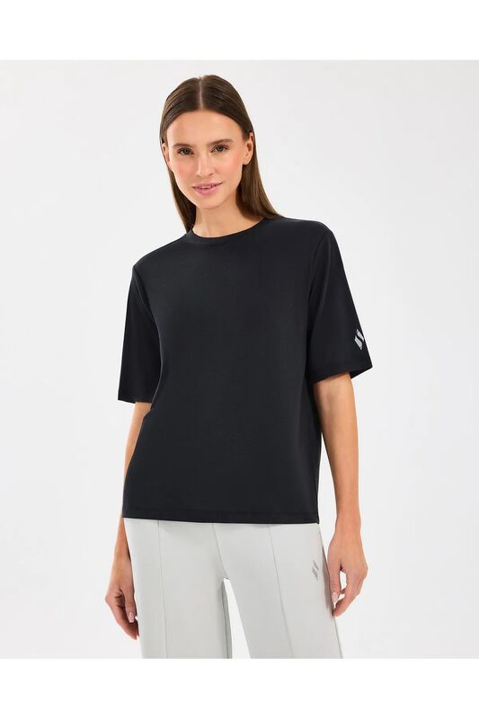 Skechers - Soft Touch T-Shirt Uniseks Siyah T-Shirt - S2510327