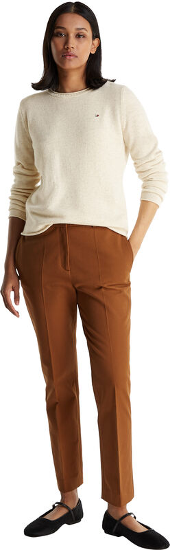 Tommy Hilfiger - SOFT WOOL C-NK SWEATER Kadın Bej Kazak - WW0WW40264 Tommy Hilfiger - SOFT WOOL C-NK SWEATER Kadın Bej Kazak - WW0WW40264
