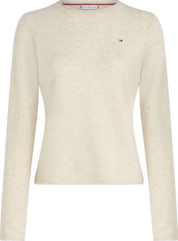 SOFT WOOL C-NK SWEATER Kadın Bej Kazak - WW0WW40264 SOFT WOOL C-NK SWEATER Kadın Bej Kazak - WW0WW40264