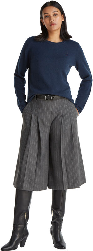 Tommy Hilfiger - SOFT WOOL C-NK SWEATER Kadın Mavi Kazak - WW0WW40264