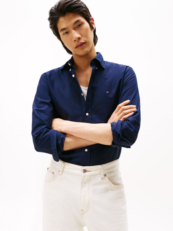 Tommy Hilfiger - SOLID HERITAGE OXFORD RF SHIRT Erkek Mavi Gömlek - MW0MW35774 Tommy Hilfiger - SOLID HERITAGE OXFORD RF SHIRT Erkek Mavi Gömlek - MW0MW35774