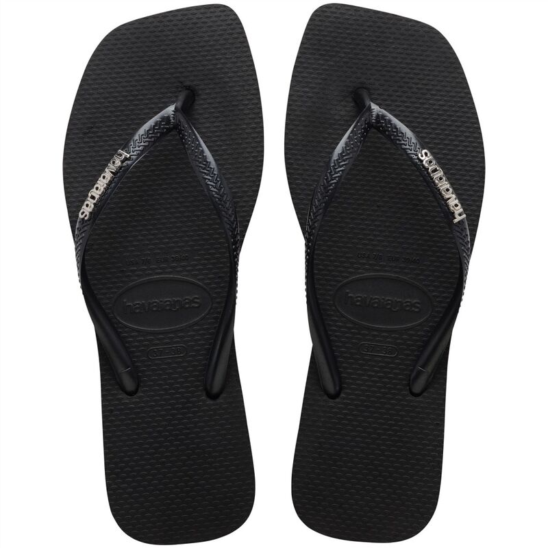 Havaianas - SQUARE LOGO METALLIC Kadın Siyah Terlik - 4148257