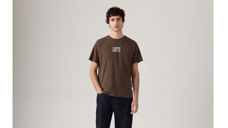 Levi's - SS RELAXED FIT TEE ROPE SERIF LOGO BRACK Erkek Kahverengi T-Shirt - 16143