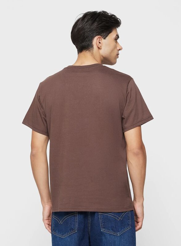 SS RELAXED FIT TEE SSNL SERIF LOGO Erkek Kahverengi T-Shirt - 16143