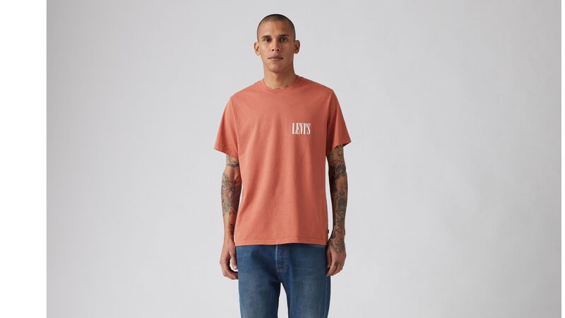 SS RELAXED FIT TEE SSNL SERIF LOGO ETRU Erkek Kırmızı T-Shirt - 16143