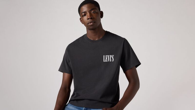 SS RELAXED FIT TEE SSNL SERIF LOGO MINER Erkek Siyah T-Shirt - 16143