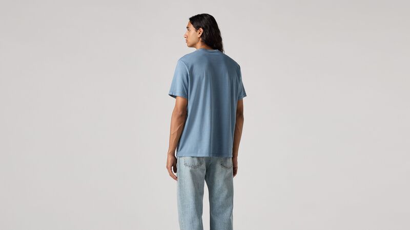 SS RELAXED FIT TEE SSNL SERIF LOGO STEA Erkek Mavi T-Shirt - 16143