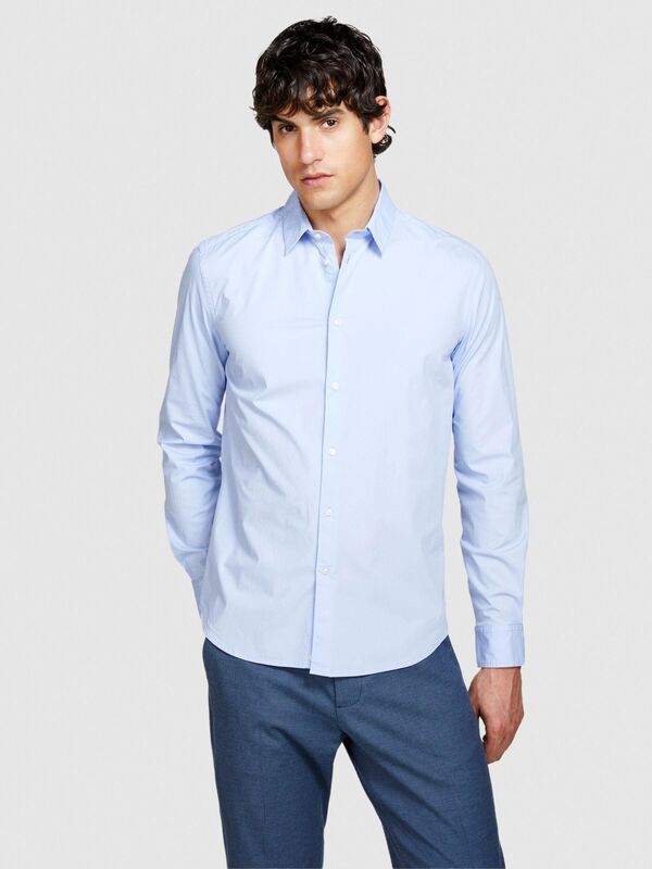 Streç Pamuklu Dar Kesim Gömlek Erkek Mavi Gömlek - 324P5CNX5QL19 Streç Pamuklu Dar Kesim Gömlek Erkek Mavi Gömlek - 324P5CNX5QL19
