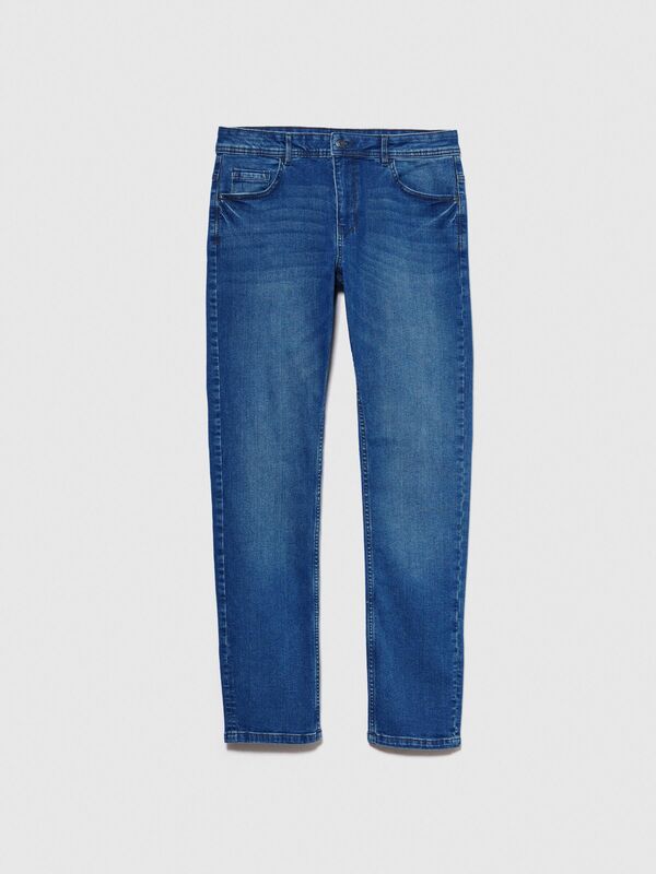 Streç Pamuklu Kemer Delikli Düz Paça Slim Fit Denim Pantolon Erkek Siyah Mix Pantolon - 324P4MQBSE00O