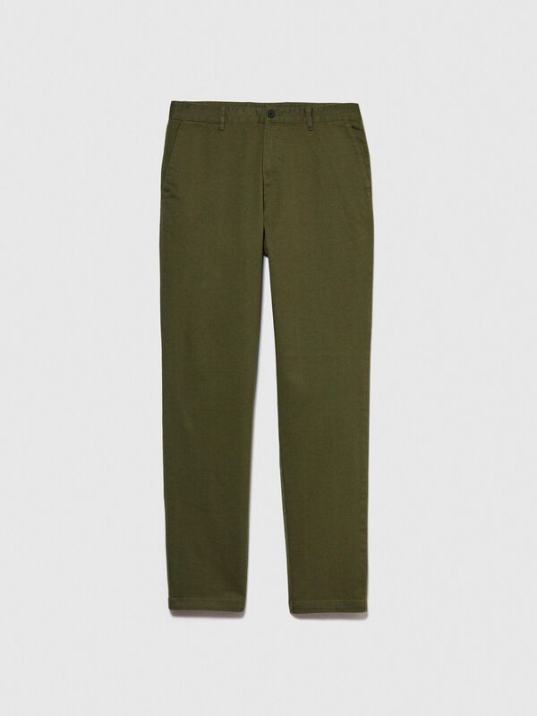 Streç Pamuklu Kemer Delikli Slim Fit Denim Chino Pantolon Erkek Lacivert Pantolon - 324P4HJTSF03N