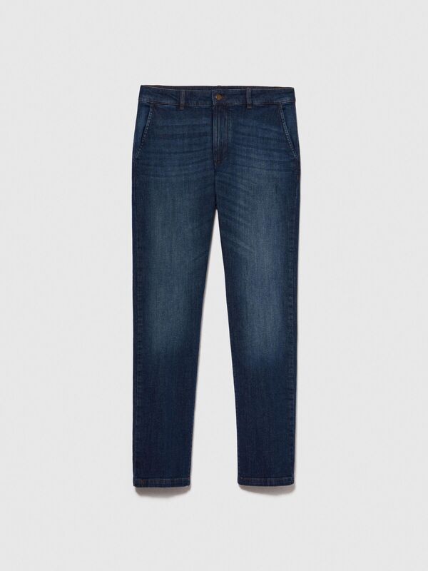 Streç Pamuklu Kemer Delikli Slim Fit Denim Pantolon Erkek Haki Mix Pantolon - 324P44ZASF024