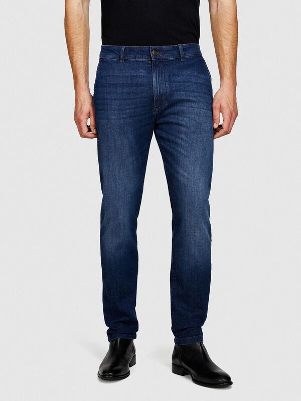 Streç Pamuklu Kemer Delikli Slim Fit Denim Pantolon Erkek Haki Mix Pantolon - 324P44ZASF024