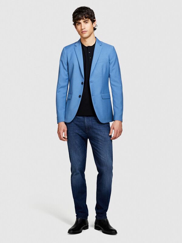 Sisley - Streç Pamuklu Kemer Delikli Slim Fit Denim Pantolon Erkek Haki Mix Pantolon - 324P44ZASF024