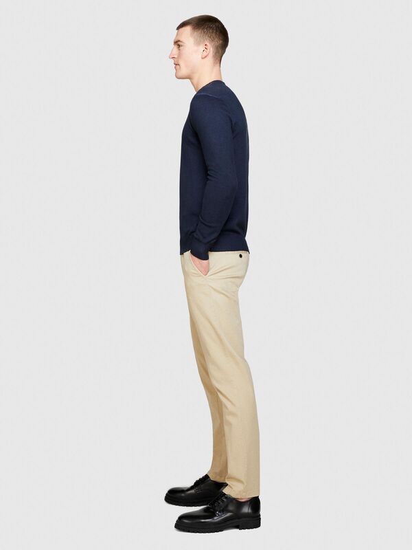 Streç Pamuklu Kemer Delikli Slim Fit Pantolon Erkek Bej Pantolon - 324P4AIHSF021