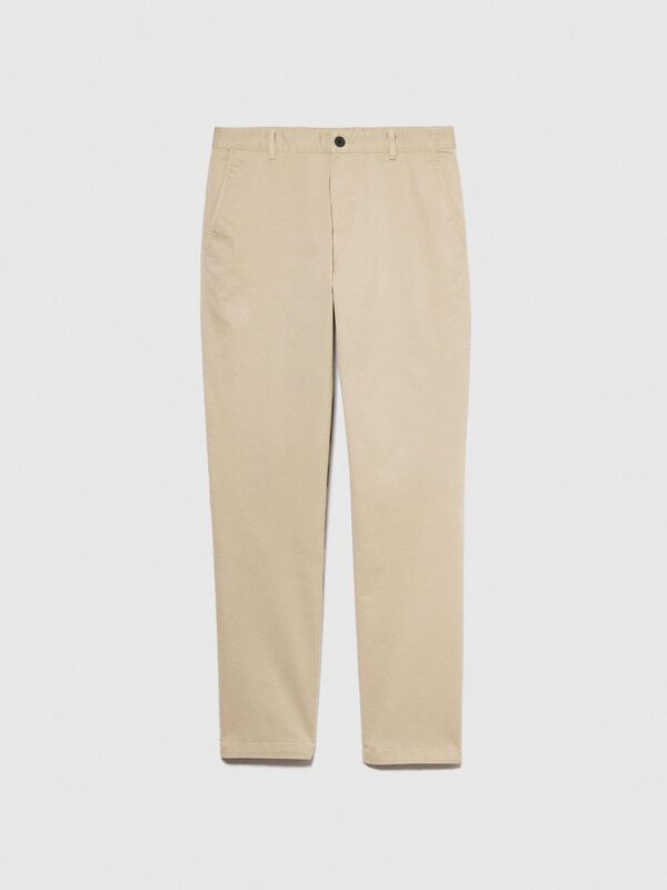 Streç Pamuklu Kemer Delikli Slim Fit Pantolon Erkek Bej Pantolon - 324P4AIHSF021