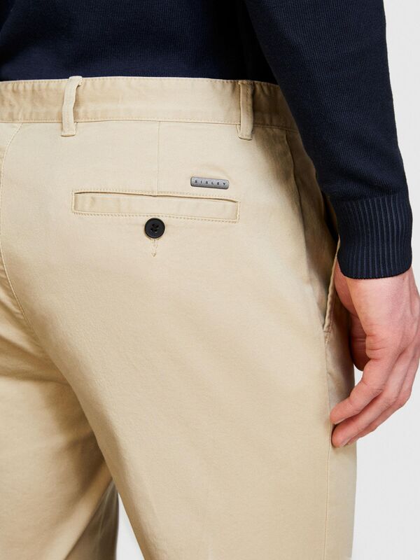 Streç Pamuklu Kemer Delikli Slim Fit Pantolon Erkek Bej Pantolon - 324P4AIHSF021