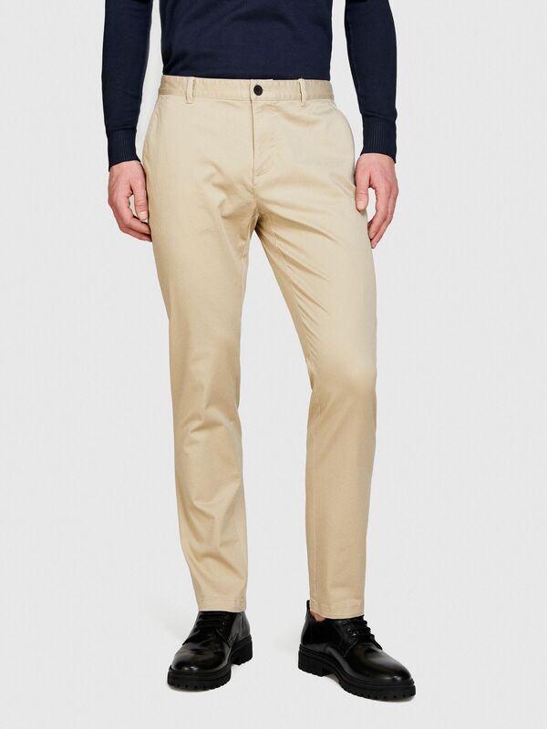 Streç Pamuklu Kemer Delikli Slim Fit Pantolon Erkek Bej Pantolon - 324P4AIHSF021