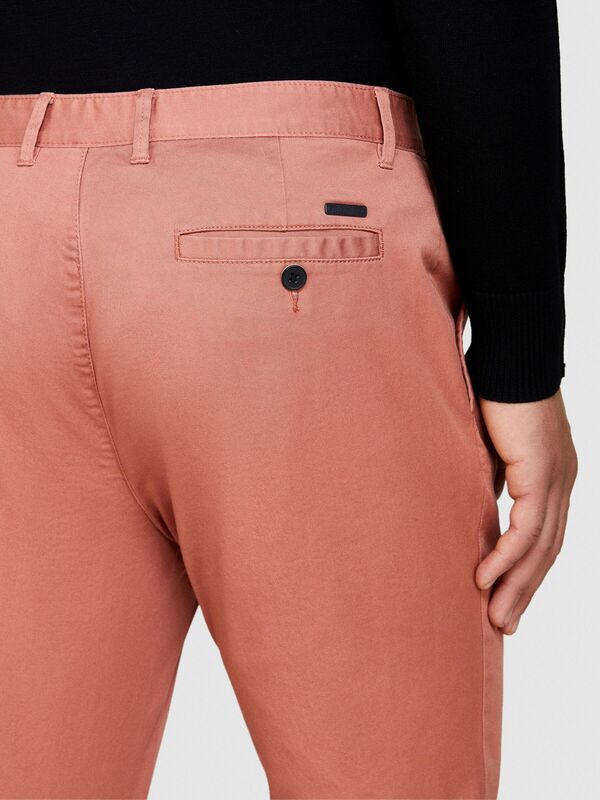 Streç Pamuklu Kemer Delikli Slim Fit Pantolon Erkek Bordo Pantolon - 324P4AIHSF021