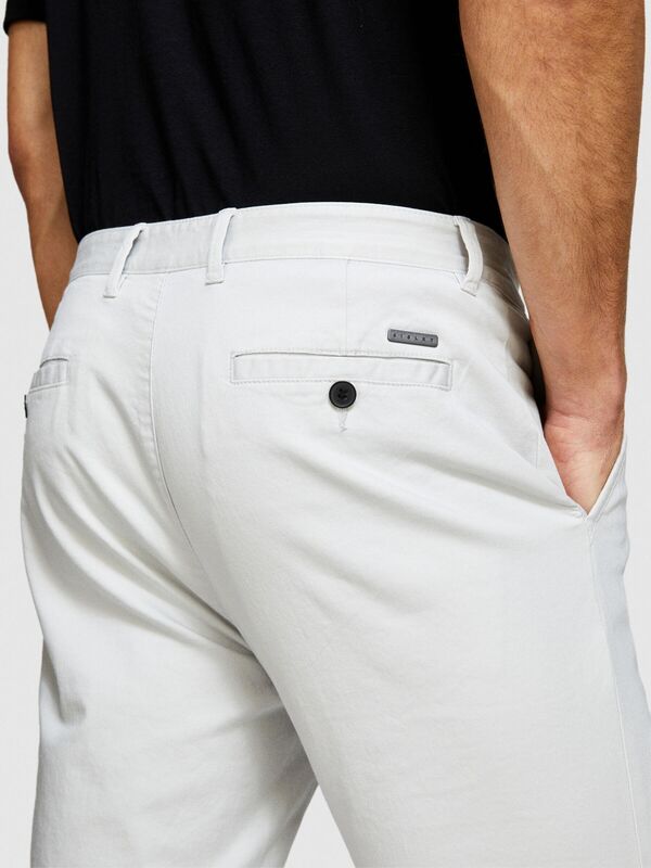 Streç Pamuklu Kemer Delikli Slim Fit Pantolon Erkek Gri Pantolon - 324P4AIHSF021