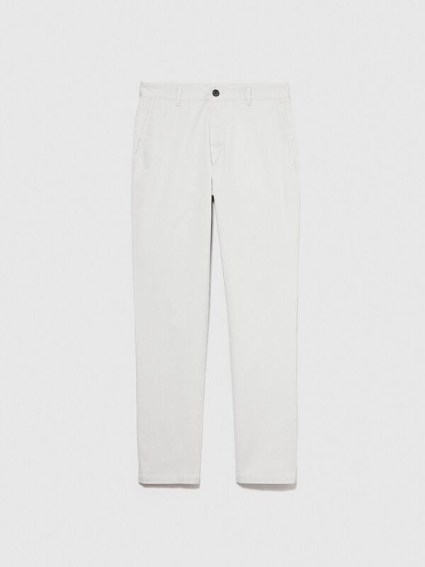 Sisley - Streç Pamuklu Kemer Delikli Slim Fit Pantolon Erkek Gri Pantolon - 324P4AIHSF021