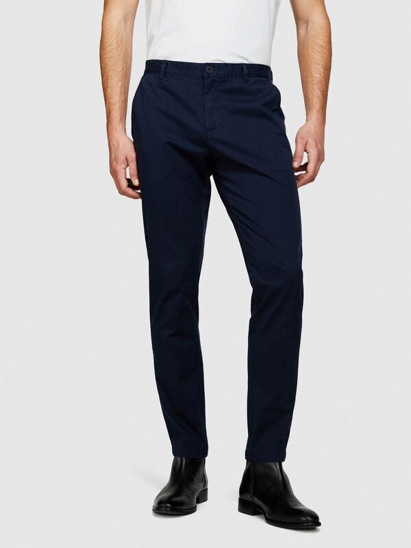 Streç Pamuklu Kemer Delikli Slim Fit Pantolon Erkek Lacivert Pantolon - 324P4AIHSF021