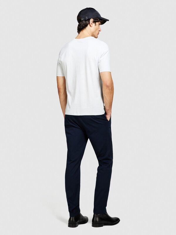 Streç Pamuklu Kemer Delikli Slim Fit Pantolon Erkek Lacivert Pantolon - 324P4AIHSF021