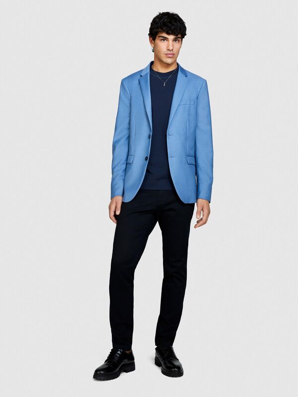 Streç Pamuklu Kemer Delikli Slim Fit Pantolon Erkek Siyah Pantolon - 324P4AIHSF021