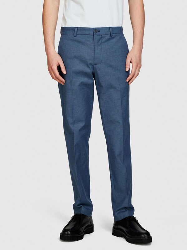 Streç Pamuklu Kemer Delikli Yanları Cepli Pantolon Erkek Beyaz Pantolon - 324P4LAGSF03M