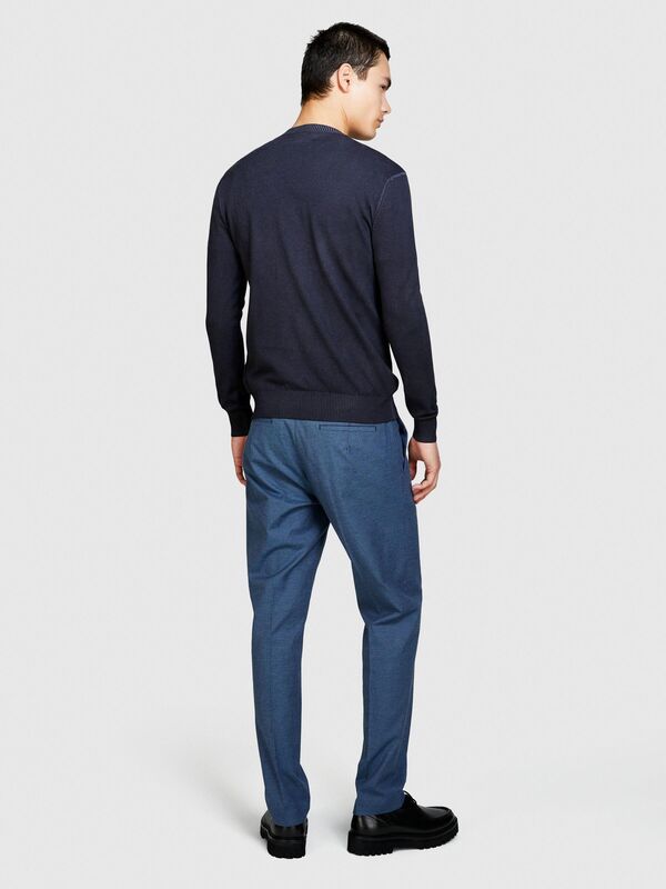 Streç Pamuklu Kemer Delikli Yanları Cepli Pantolon Erkek Beyaz Pantolon - 324P4LAGSF03M