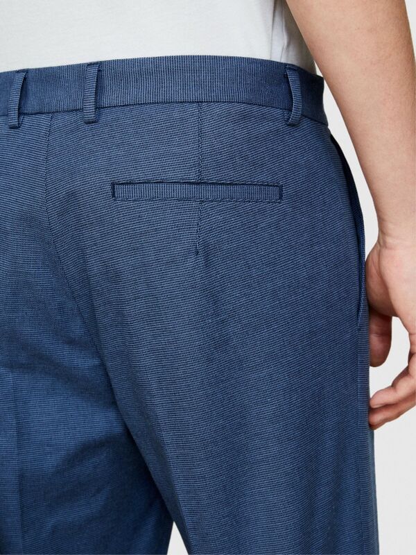 Streç Pamuklu Kemer Delikli Yanları Cepli Pantolon Erkek Beyaz Pantolon - 324P4LAGSF03M