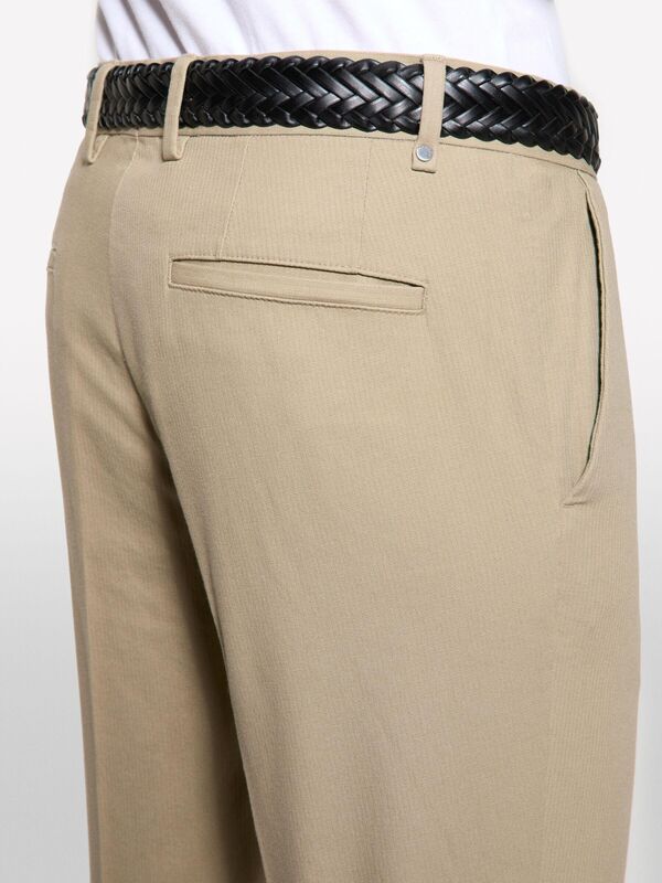 Streç Pamuklu Logo Detaylı Slim Fit Chino Pantolon Erkek Mavi Pantolon - 325P4WOSSF053